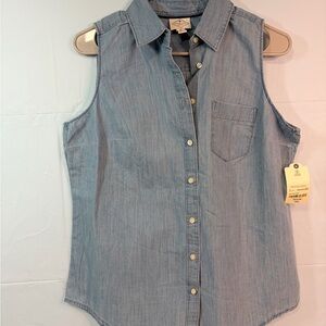 St. John's Bay Denim Blue Sleeveless Top